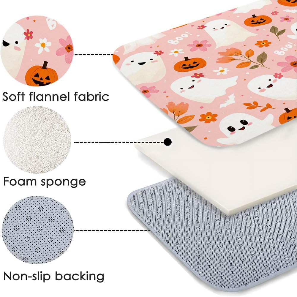 Halloween Ghost Bath Mat 16x24 Inch Non-Slip
