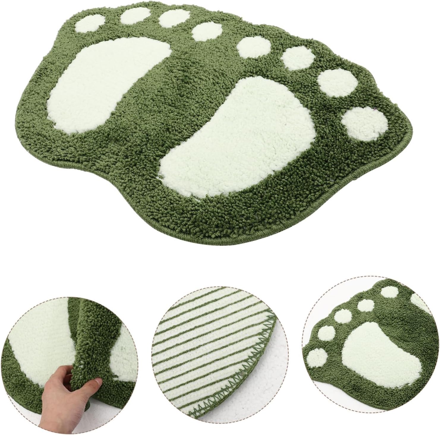 Ciieeo Anti-Slip Bath Mat with Footprint Design