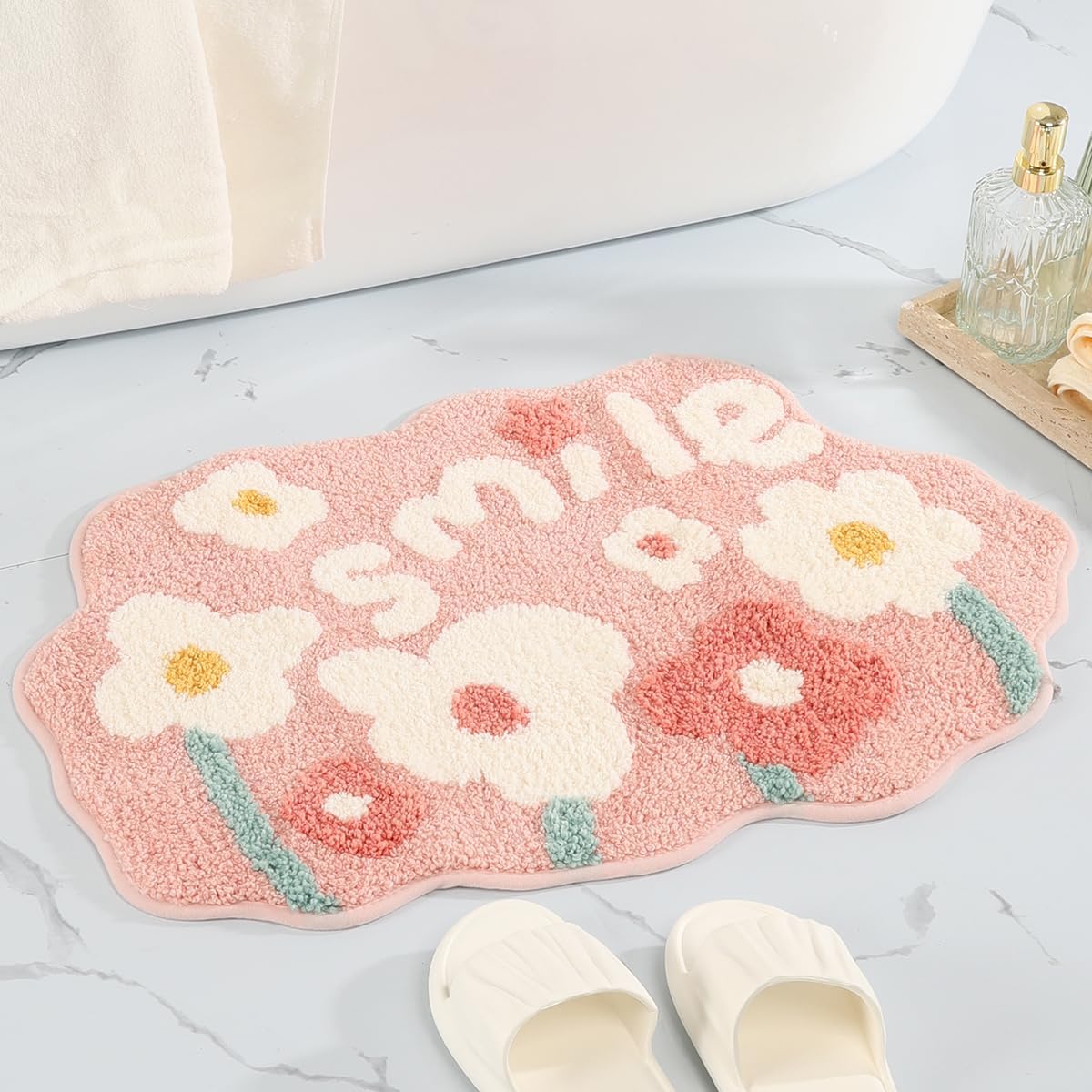 Loismood Flowers Absorbent Bath Rug