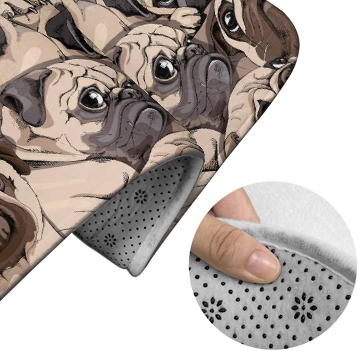MZERSE Water Absorbent Memory Foam Bath Rug with Flannel