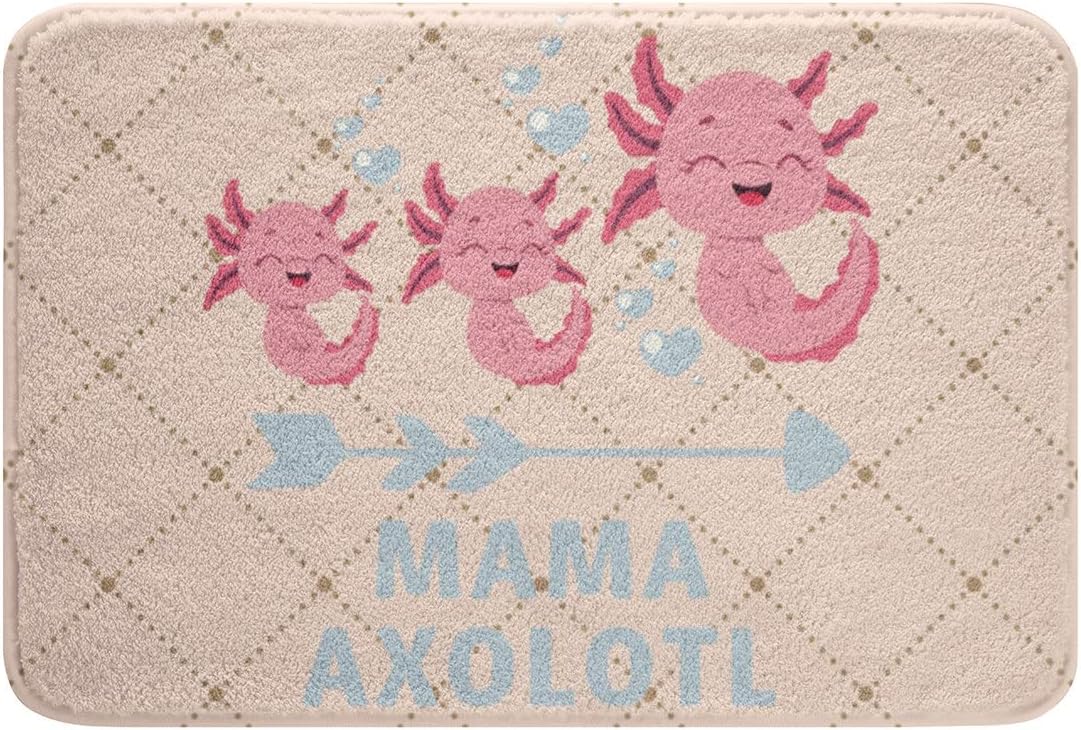 SGYDW Axolotl Bath Rug Kawaii Plush Door Mat 24x16in