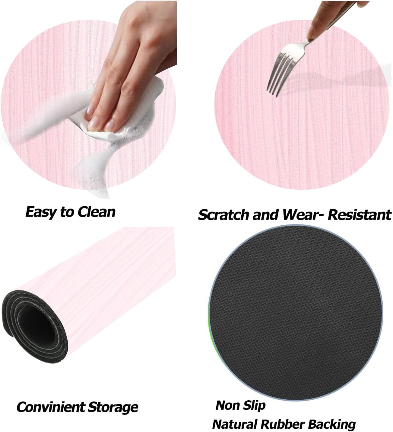 Ineffablex Cute Pink Gradient Bath Mat Quick Dry