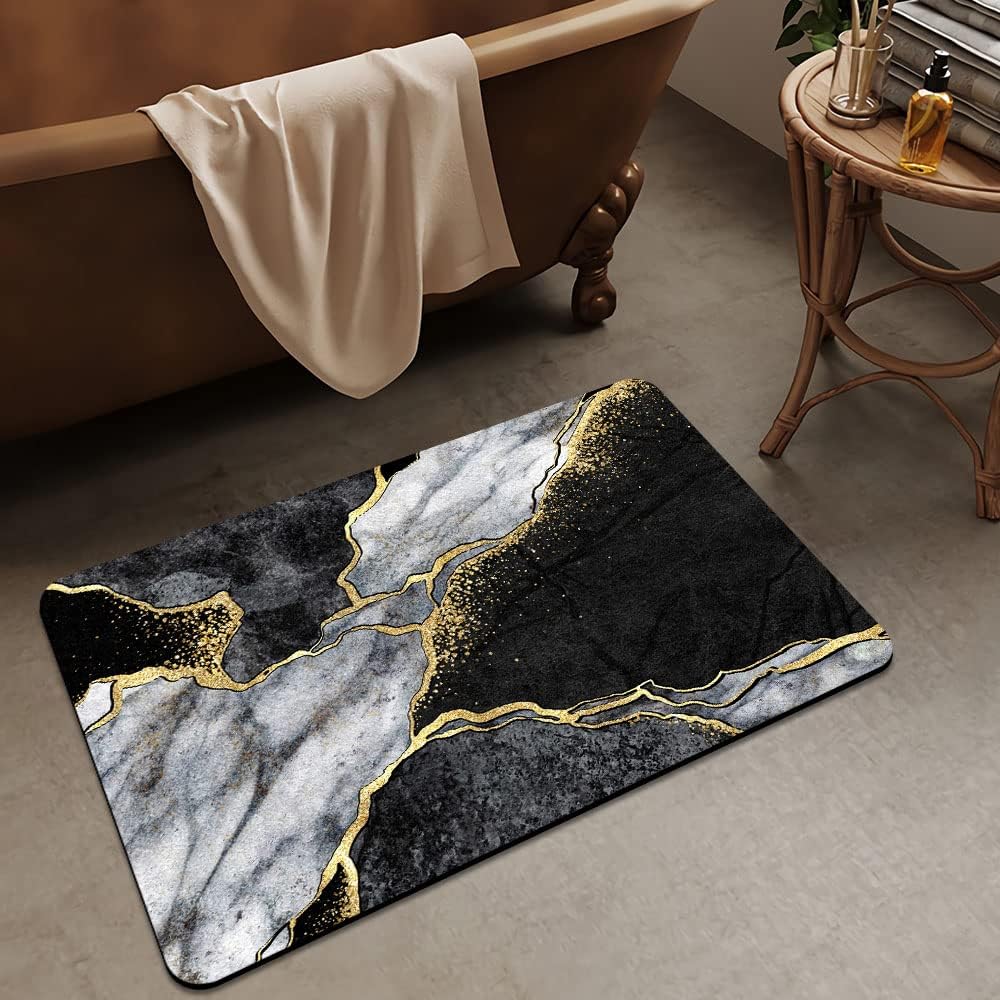 DJSOK Bath Mat Rug 16x24 Non-Slip Quick Drying