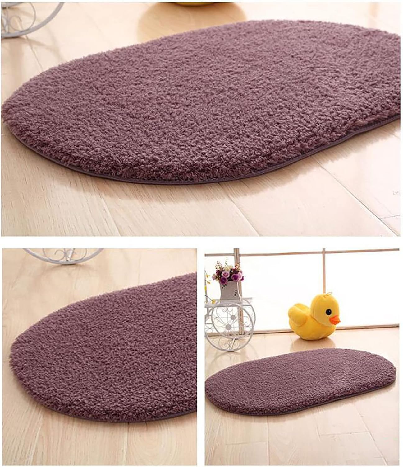 Gooddyiyukey 27x18 Bathroom Rug Set Non-Slip Shaggy Plush