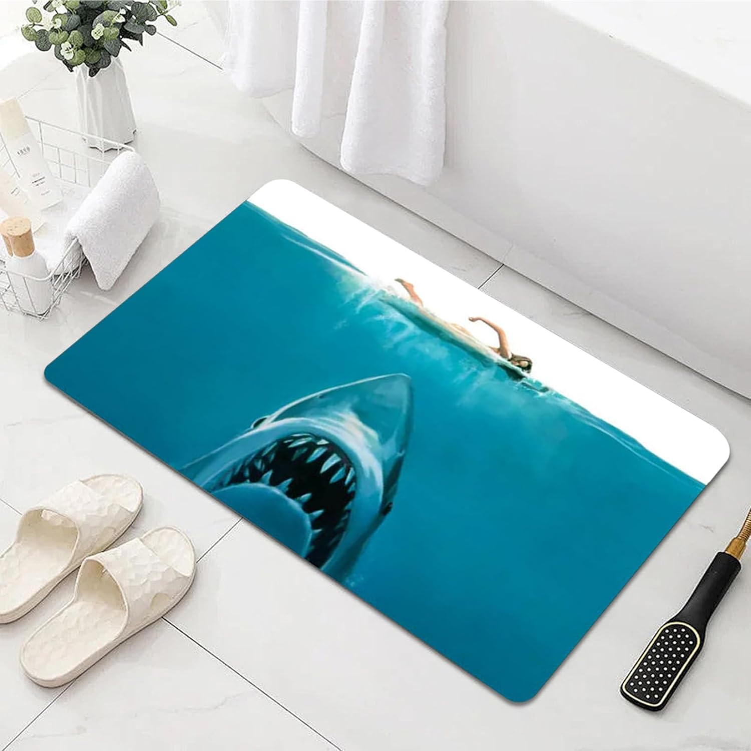 16x24 Waterproof Shark Decor Rug for Bathroom