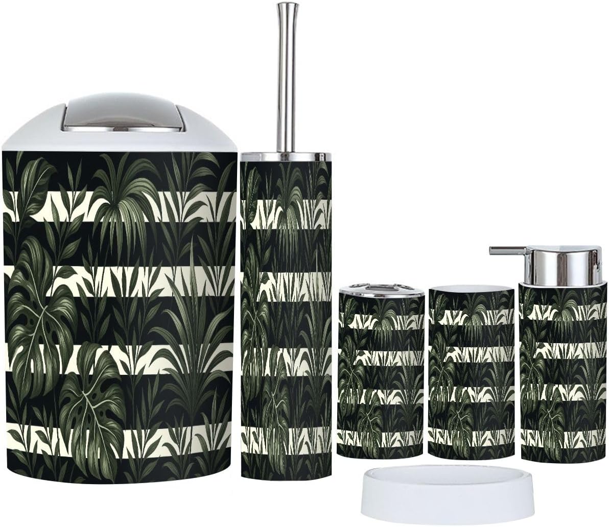 Boho Tropical 6-Piece Bathroom Accessory Set