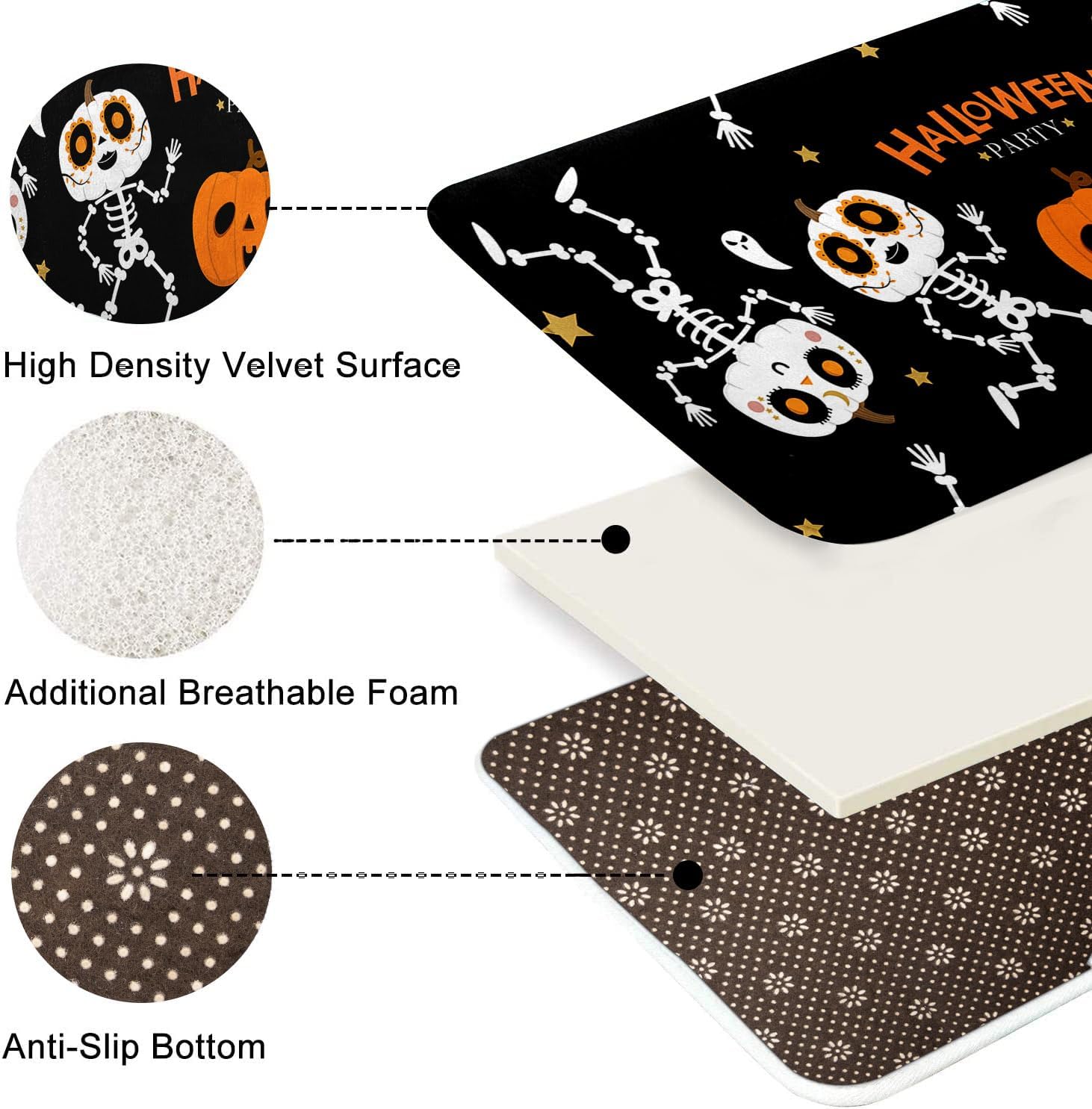 Britimes Halloween Bath Mat 16x24 Inches