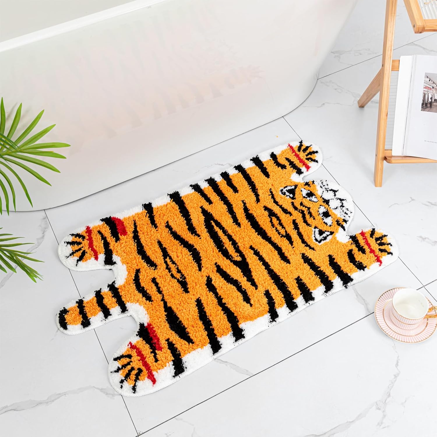 Seek4comfortable Cute Tiger Bath Mat Non Slip Plush