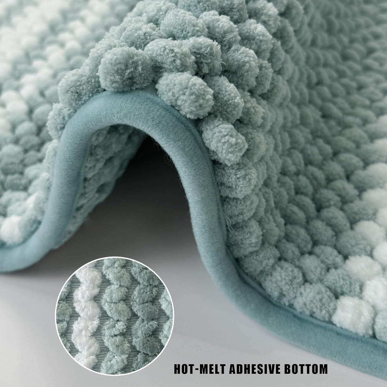 HDFK Soft Chenille Bath Mat with Striped Design