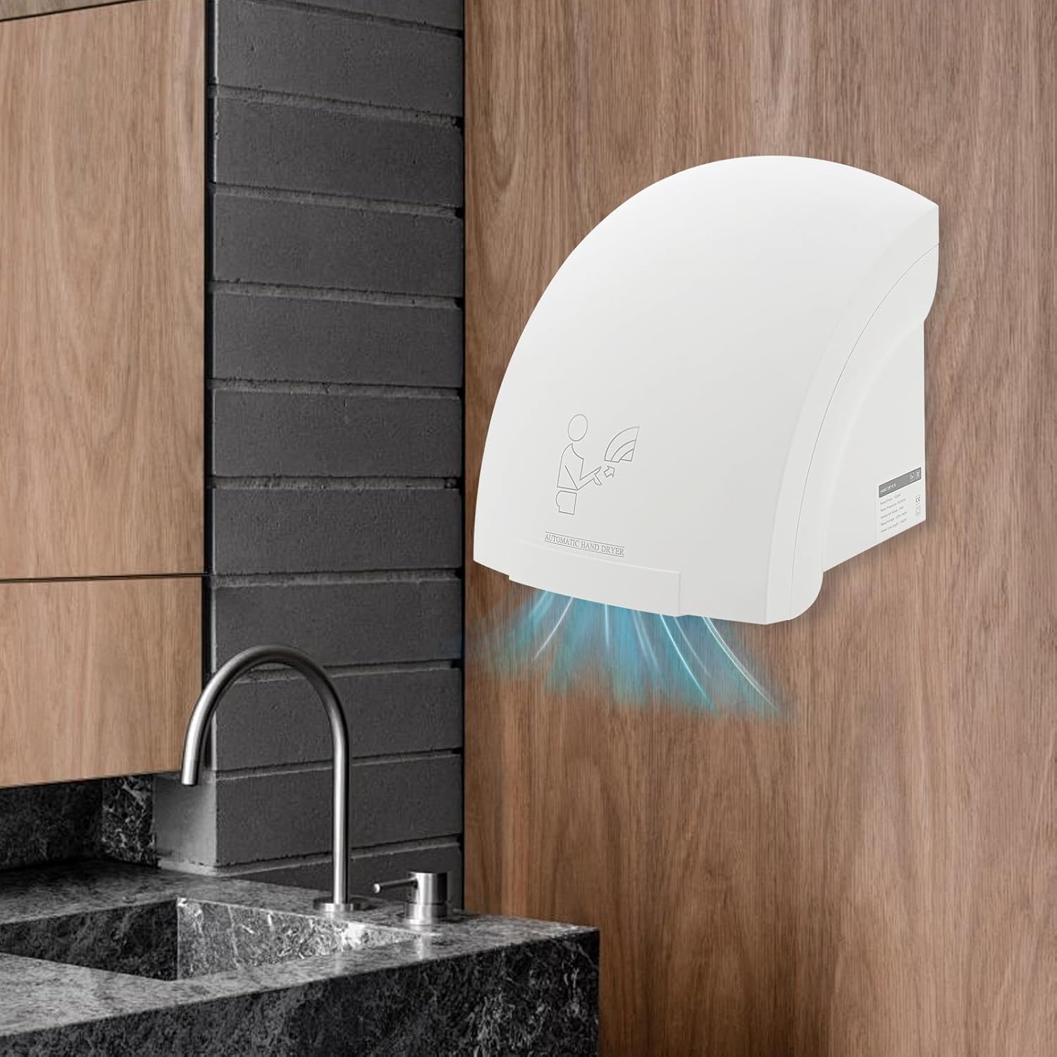 KeruRome 1200W Touchless Hand Dryer for Bathroom and Commercial Use