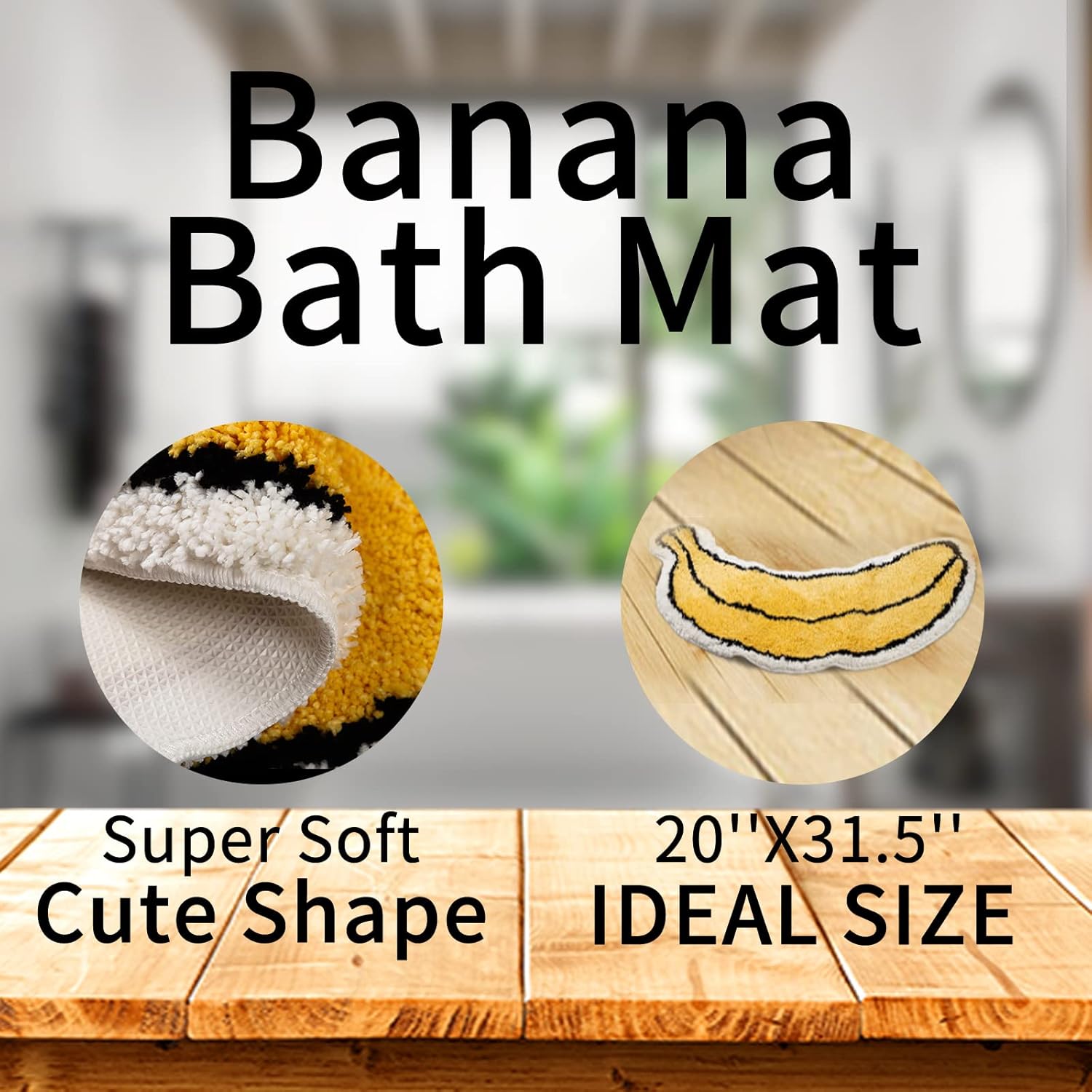 Cute Banana Shape Non-Slip Bath Rug for Kids