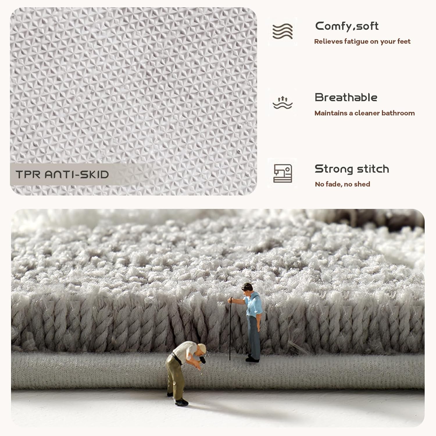Befocus Red Pebble Stone Bath Mat