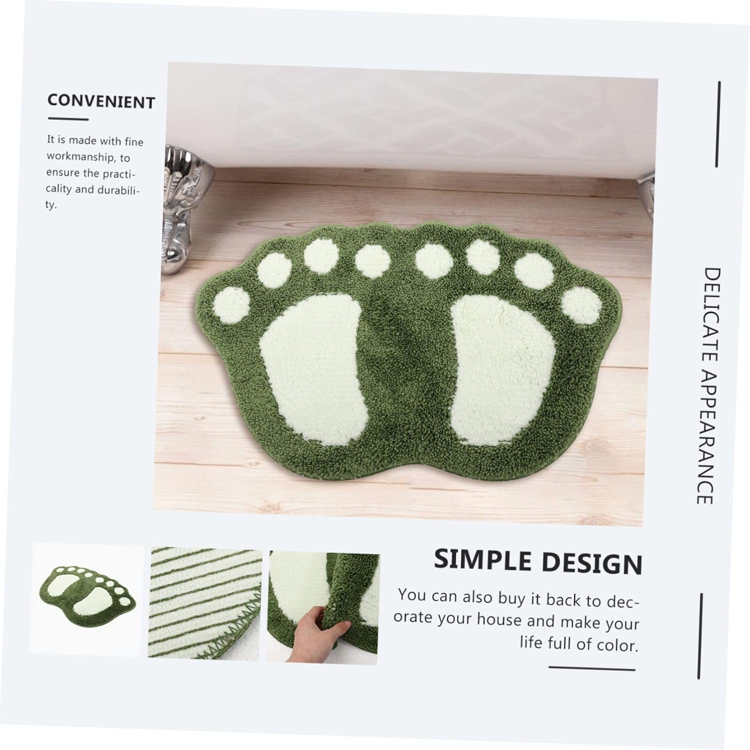 PRETYZOOM Anti-Skid Bathroom Rug for Kids and Adults