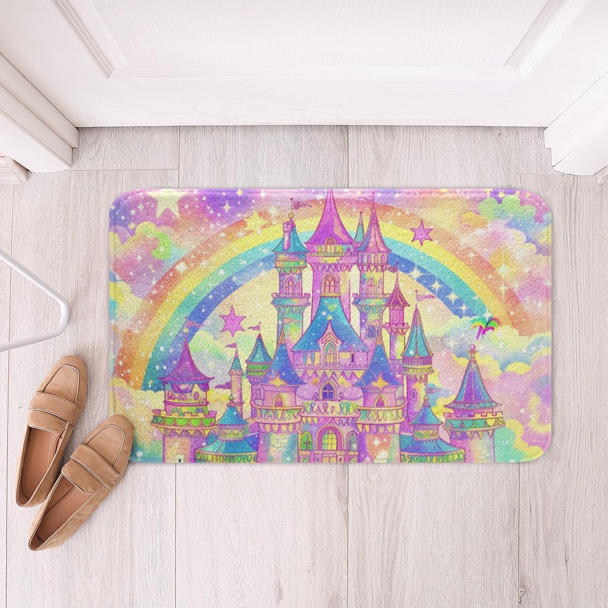 Feelyou Castle Bath Rug 16x24 Rainbow Kids