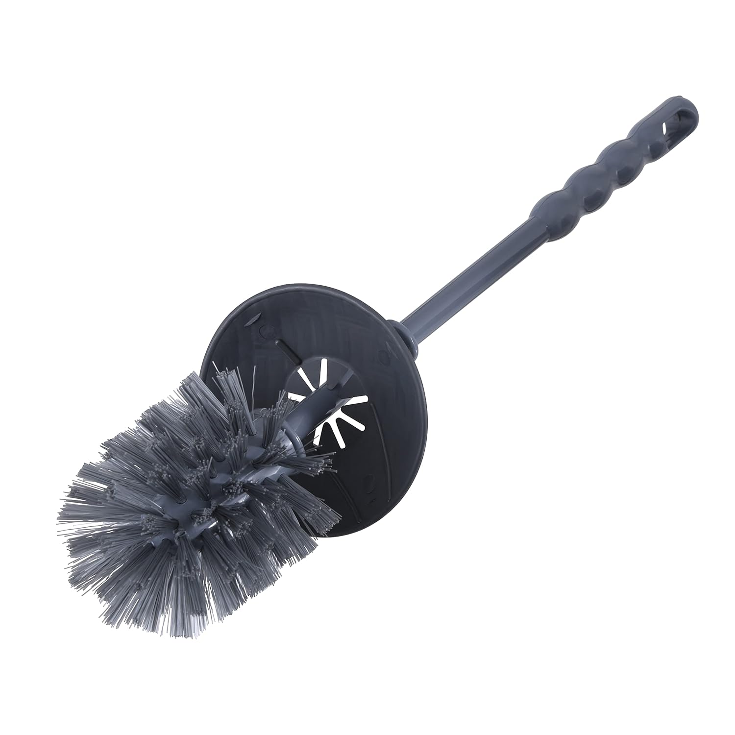 Superio Wicker Style Toilet Bowl Brush and Holder - Onyx Grey