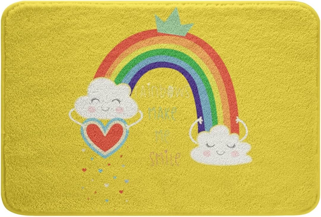 Rainbow Iridescent Plush Bath Rug for Kids and Pets