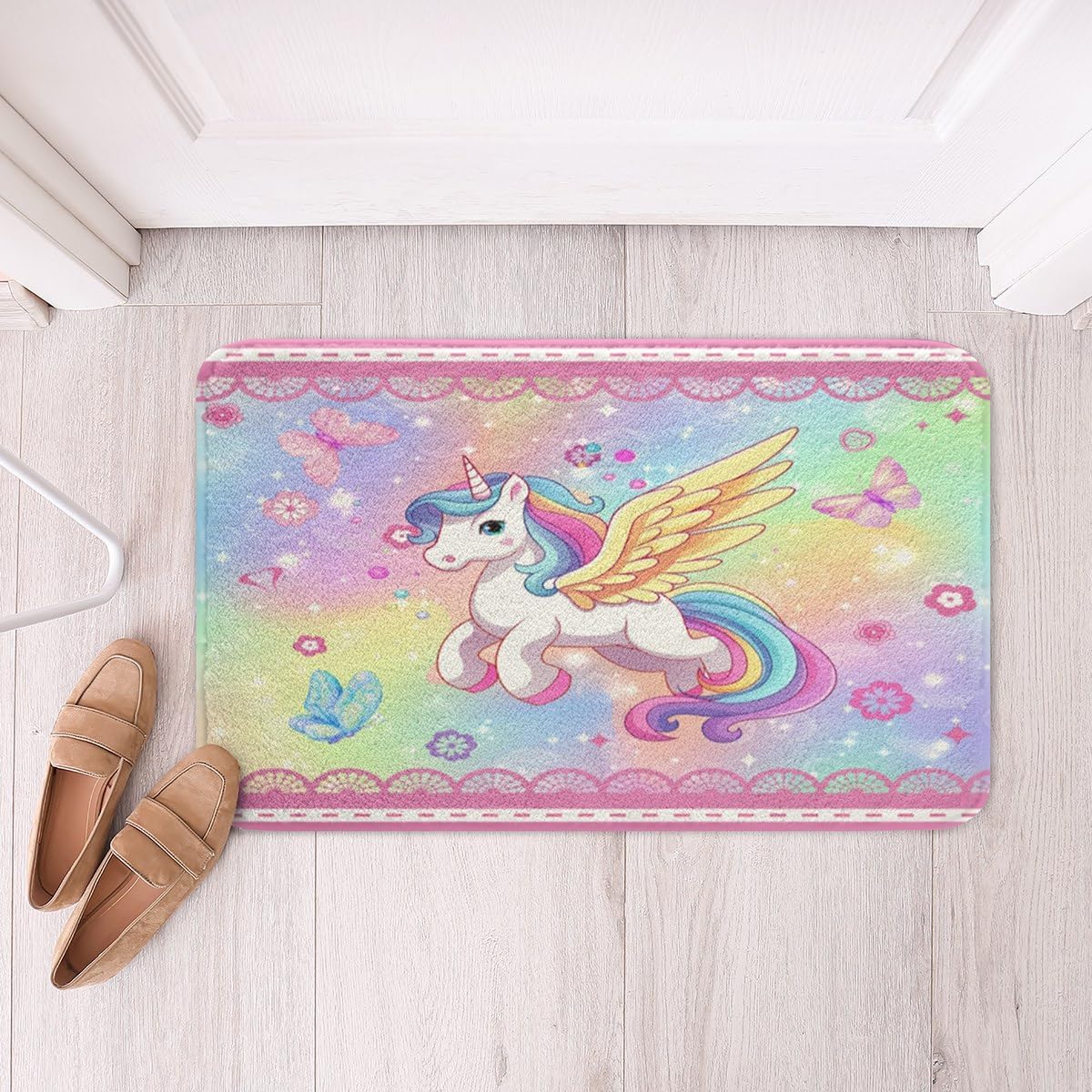 Feelyou Pretty Unicorn Soft Fleece Bath Rug 16x24 Inch