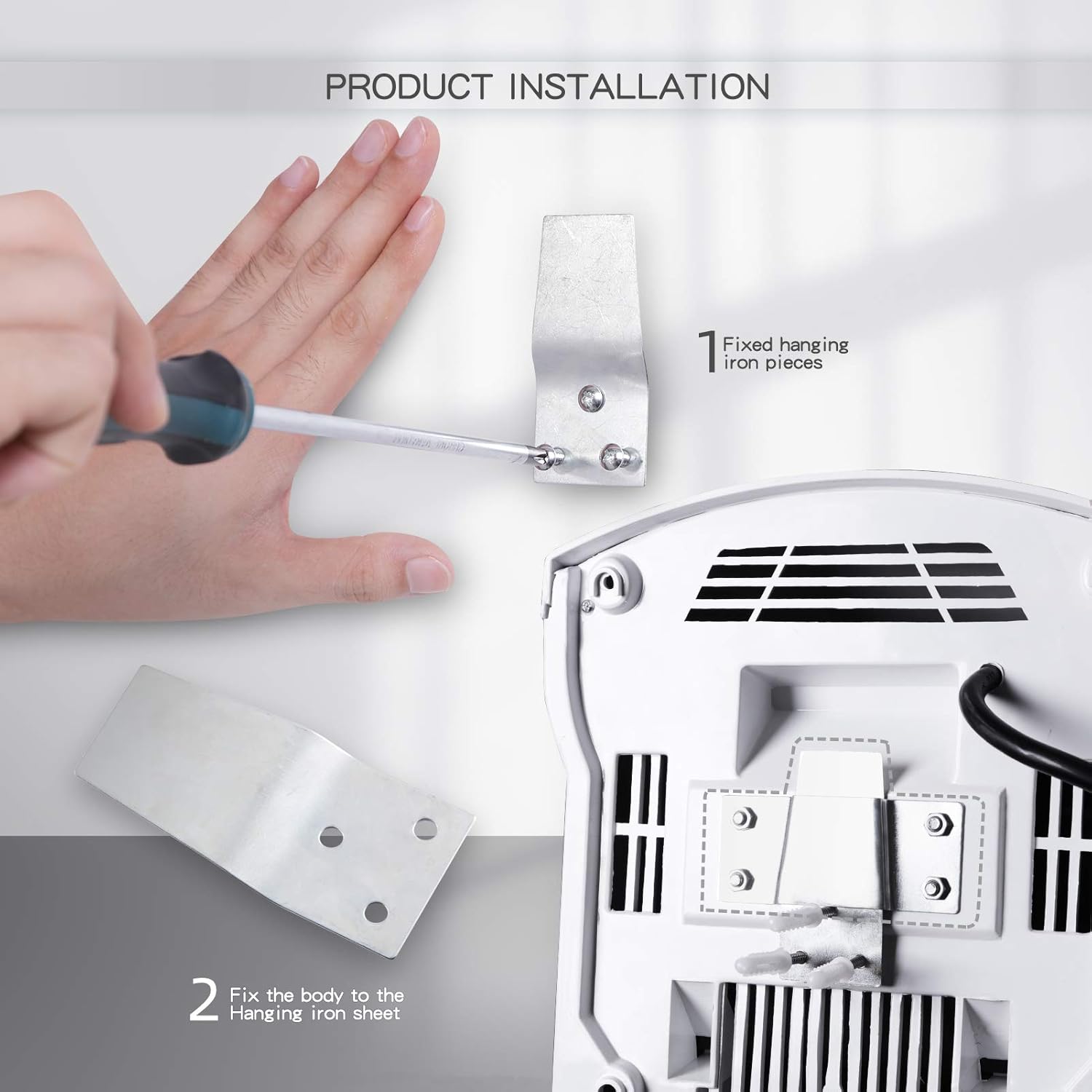 modunful Hand Dryer Wall Mounted Touchless Low Noise 40db