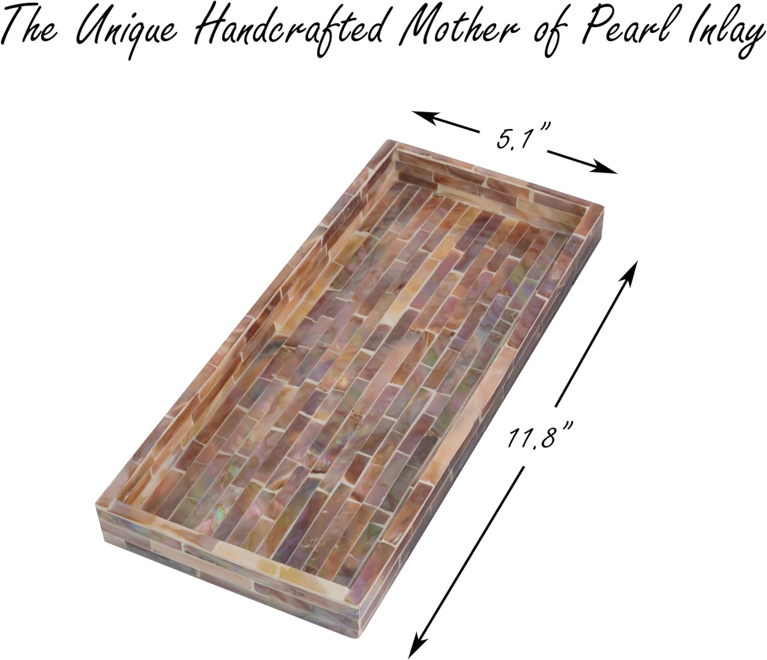 PEMAR Mother of Pearl Vanity Tray Set of 2