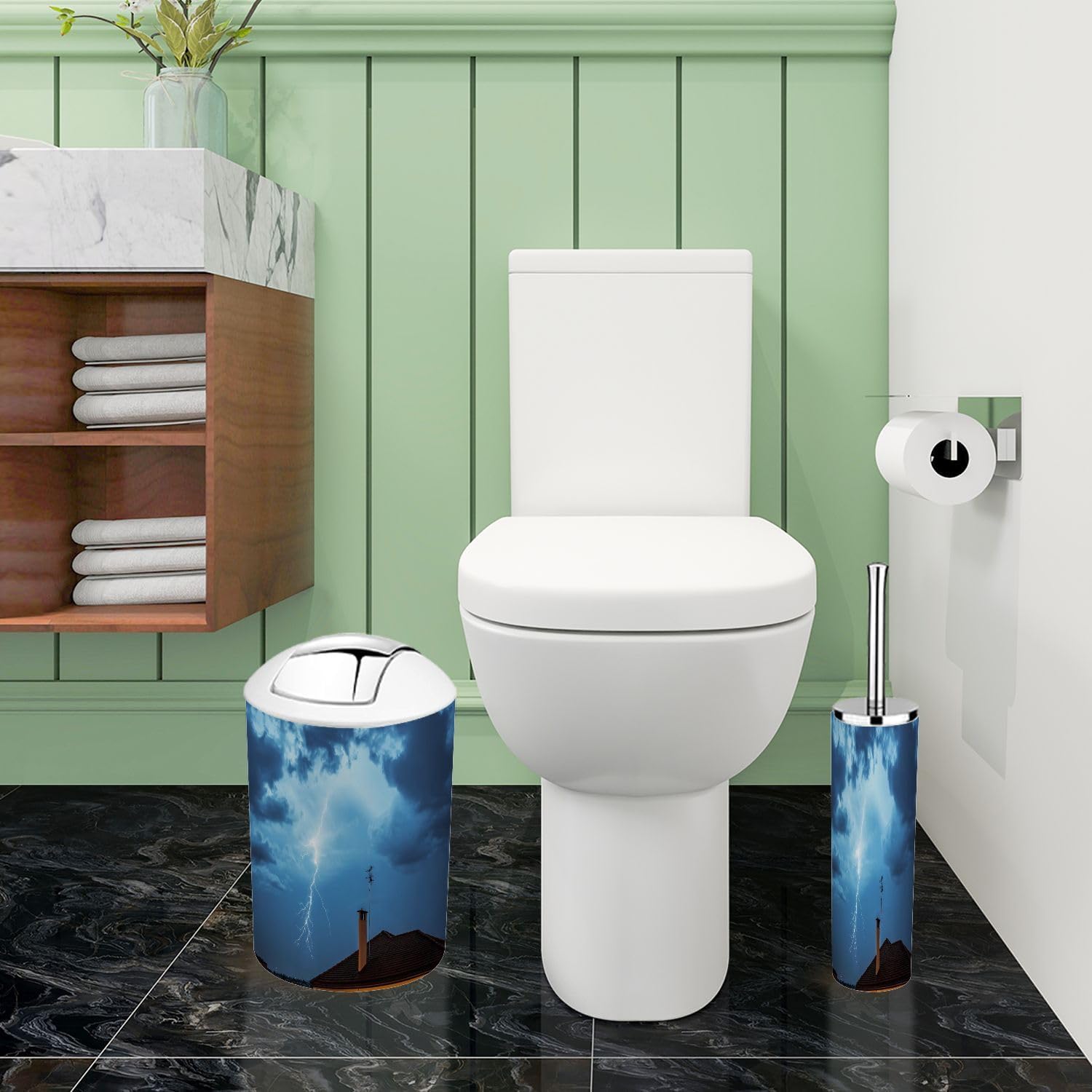 Boho Bathroom Accessories Set 6 Piece Modern