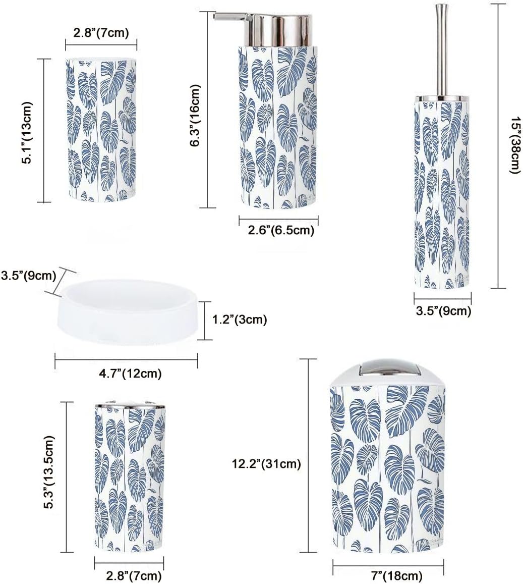 TRANQDEHOM 6-Piece Boho Bathroom Accessory Set