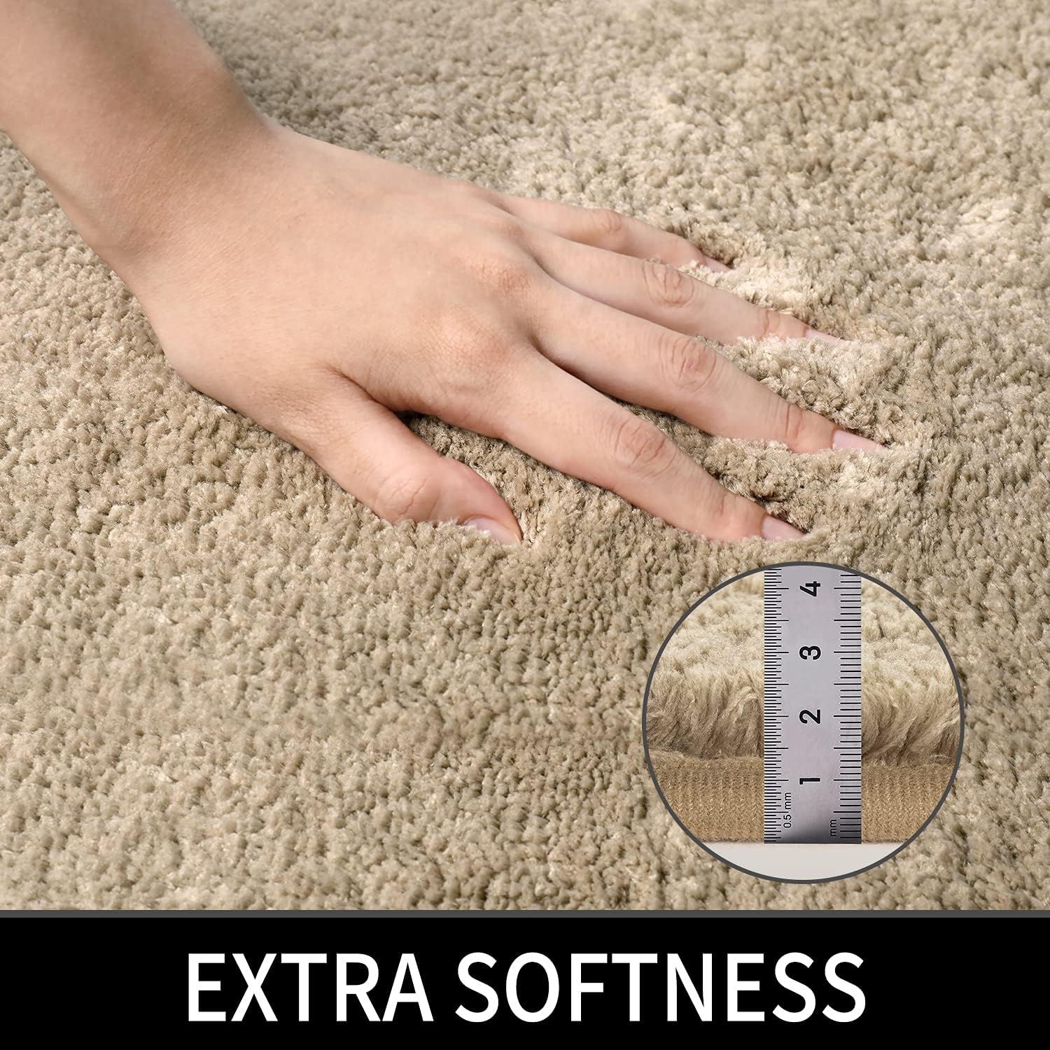 Ultra Soft Fluffy Non-Slip Bath Rug 16 x 24