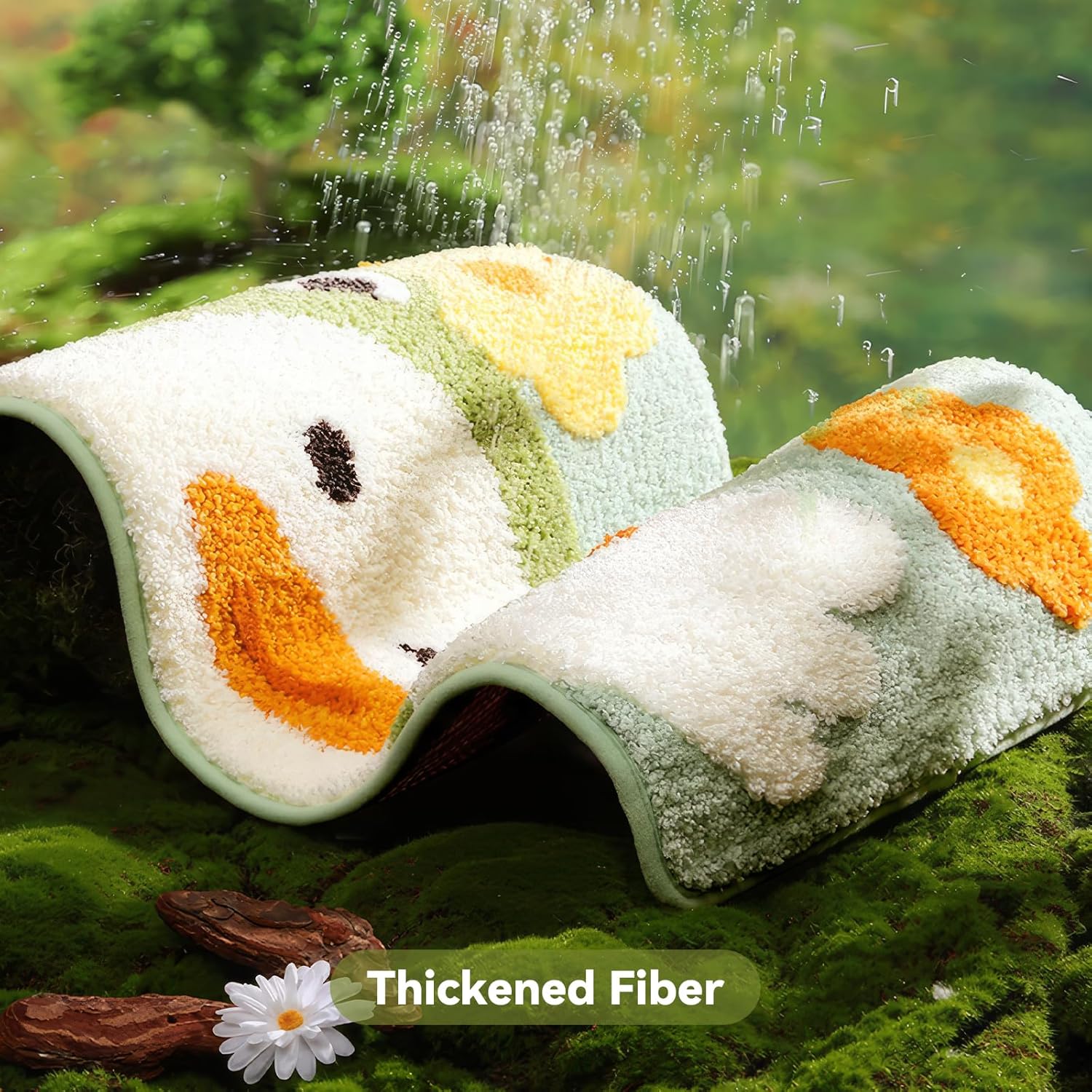 WREWING Animal Bath Mat with Cute Duck Design