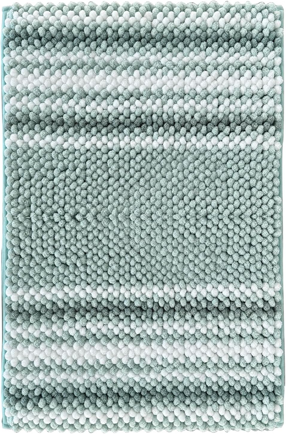 HDFK Soft Chenille Bath Mat with Striped Design