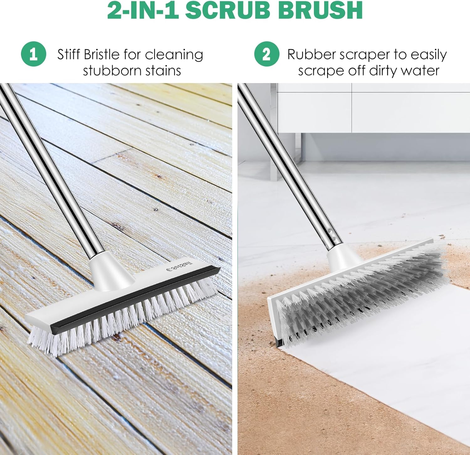 SetSail 2-in-1 Toilet Brush with Holder and Floor Scrubber
