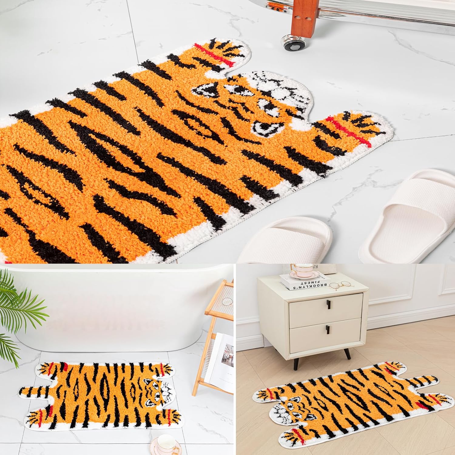 Seek4comfortable Cute Tiger Bath Mat Non Slip Plush
