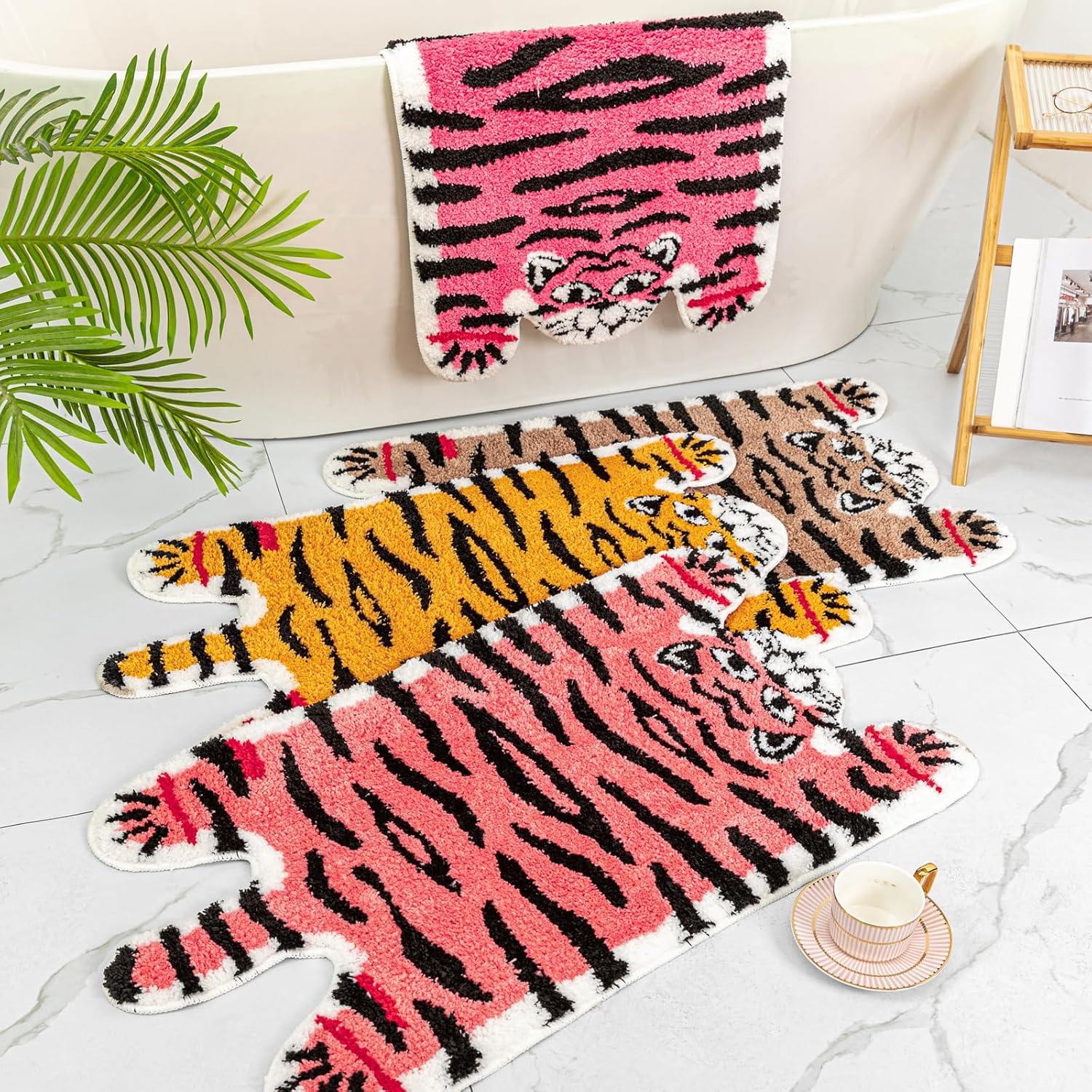 Seek4comfortable Cute Tiger Bath Mat Non Slip Plush