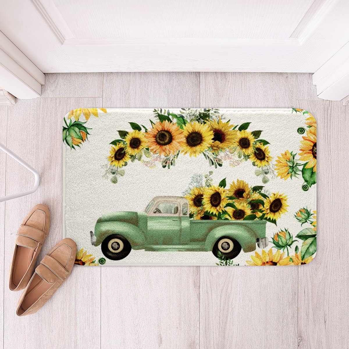 Sunflower Shaggy Absorbent Bath Mat 18x30