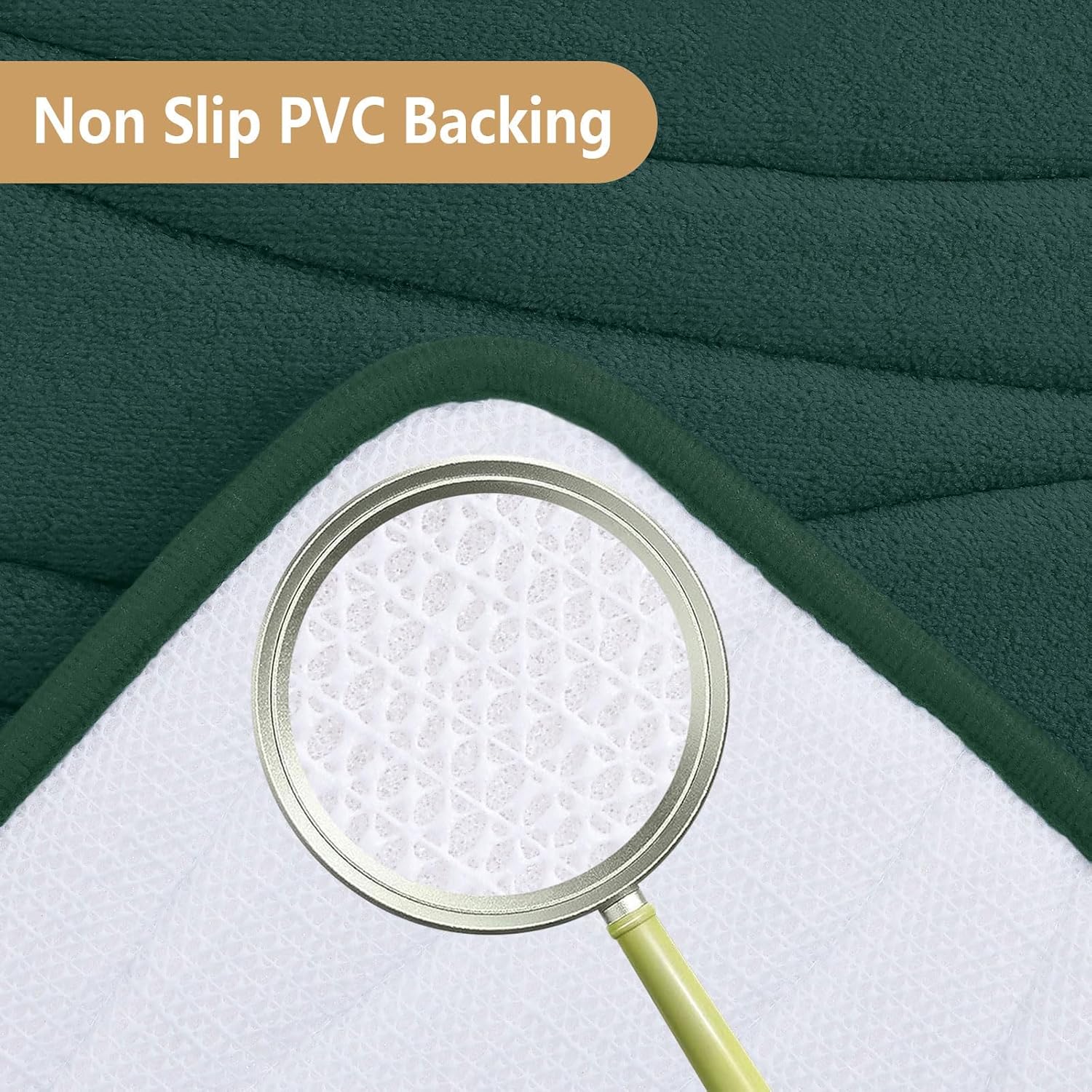 Buganda Memory Foam Bath Rug 24x16 Dark Green
