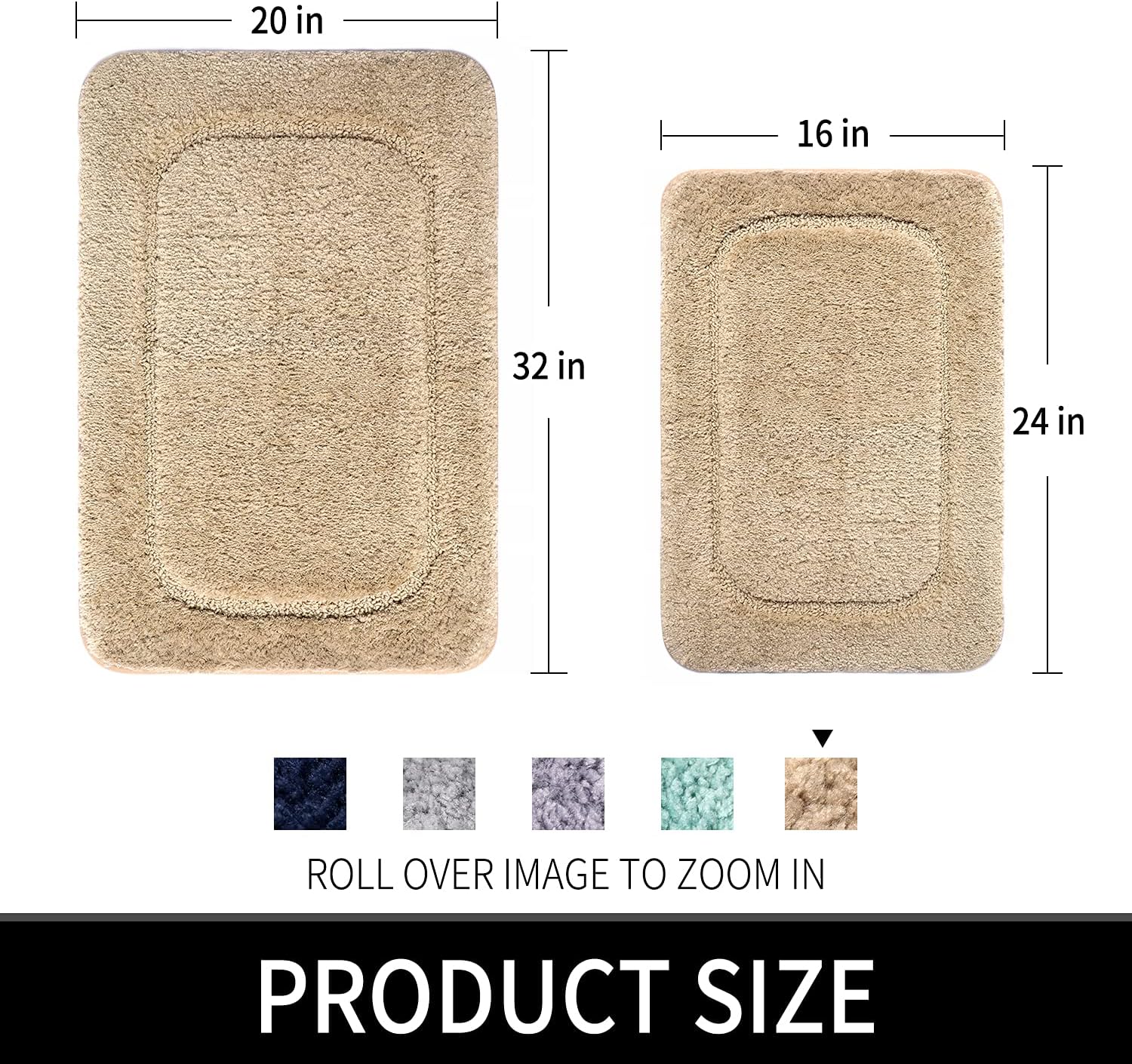 Ultra Soft Fluffy Non-Slip Bath Rug 16 x 24