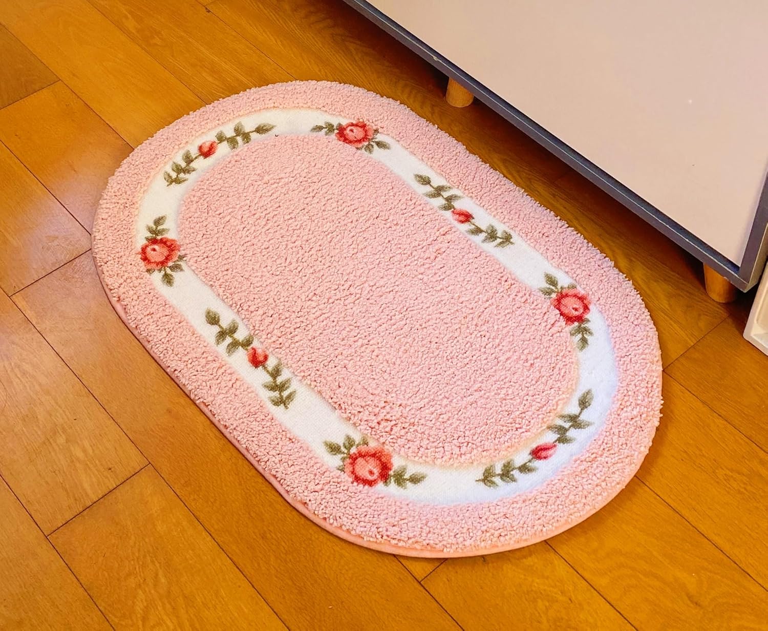 Sytian Nice Rose Flower Bath Rug - Pink 157 X 236 Oval