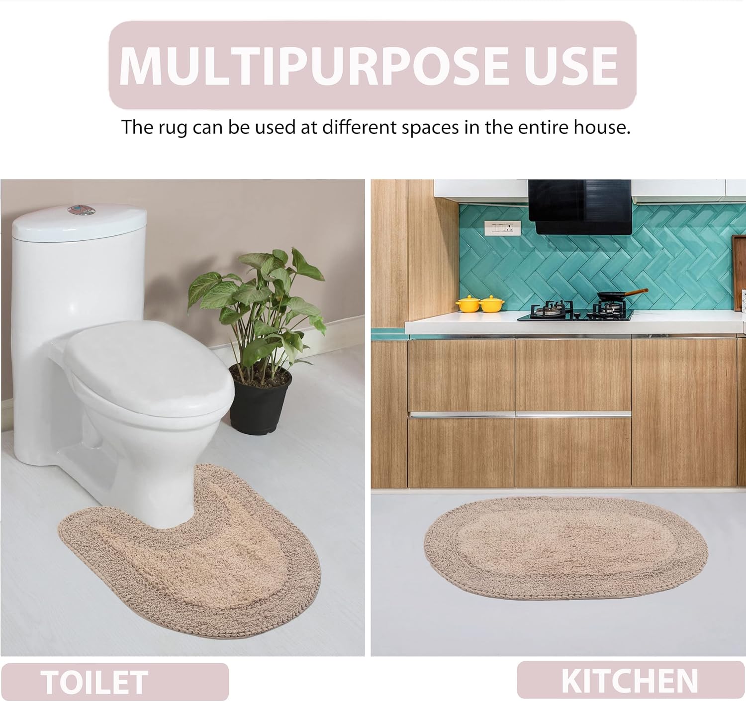 Home Weavers Double Ruffle Cotton Bath Rug Set 1