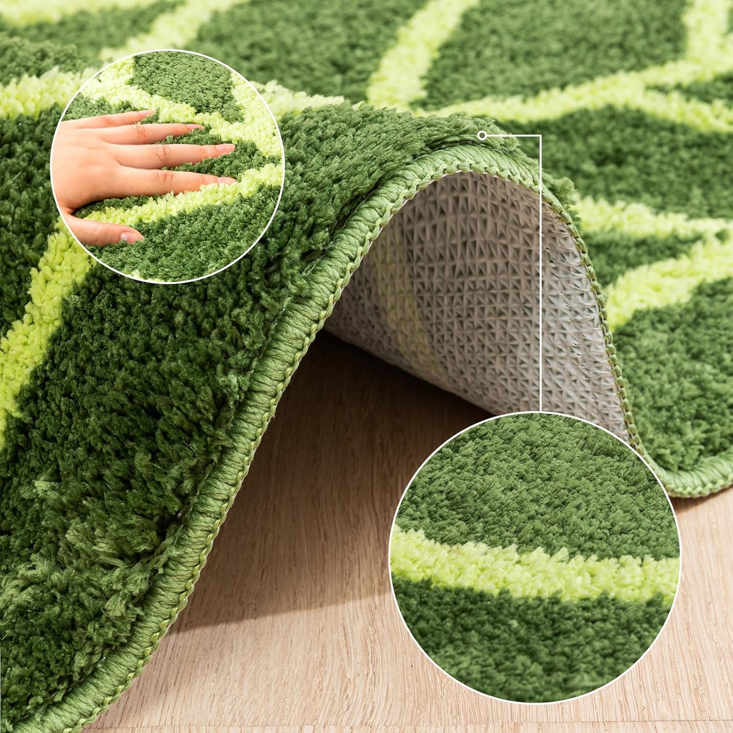 Sisher Green Leaf Bath Mat 46x18