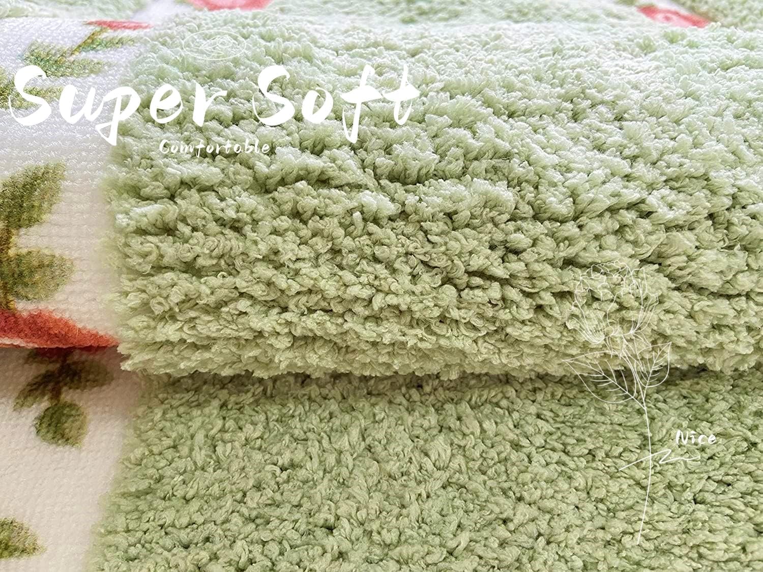 Sytian Nice Rose Flower Bath Mat Non Slip Super Soft
