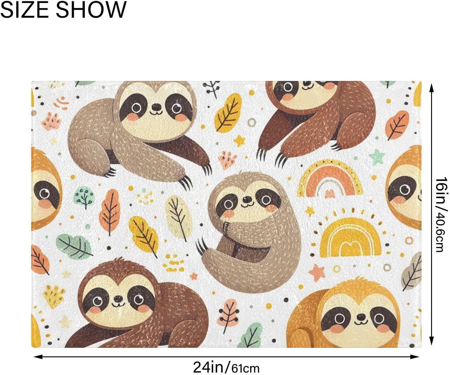 WELLDAY Bathroom Rug Sets 2 Piece Sloth Pattern