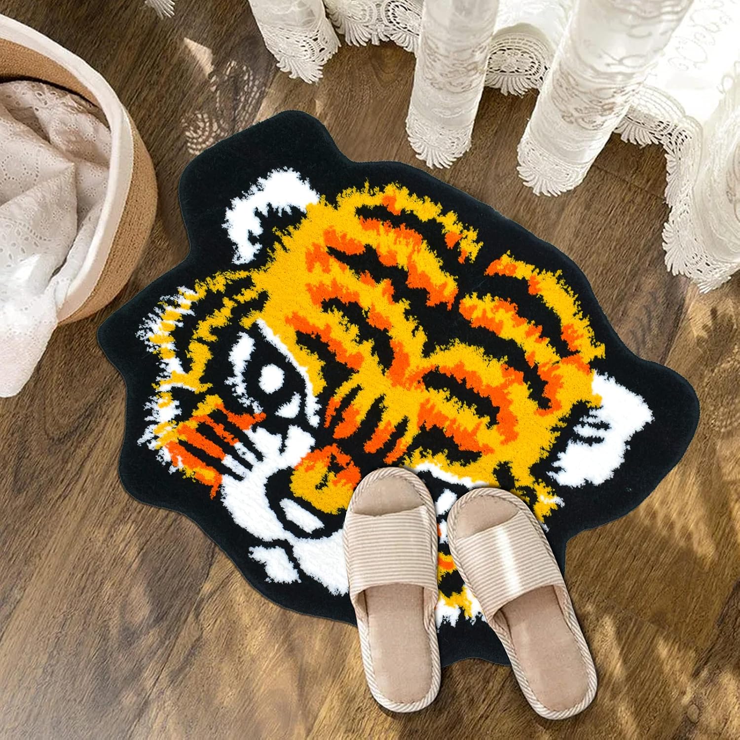 USTIDE 3D Tiger Bath Mat - 18x30 Inch Non-Slip