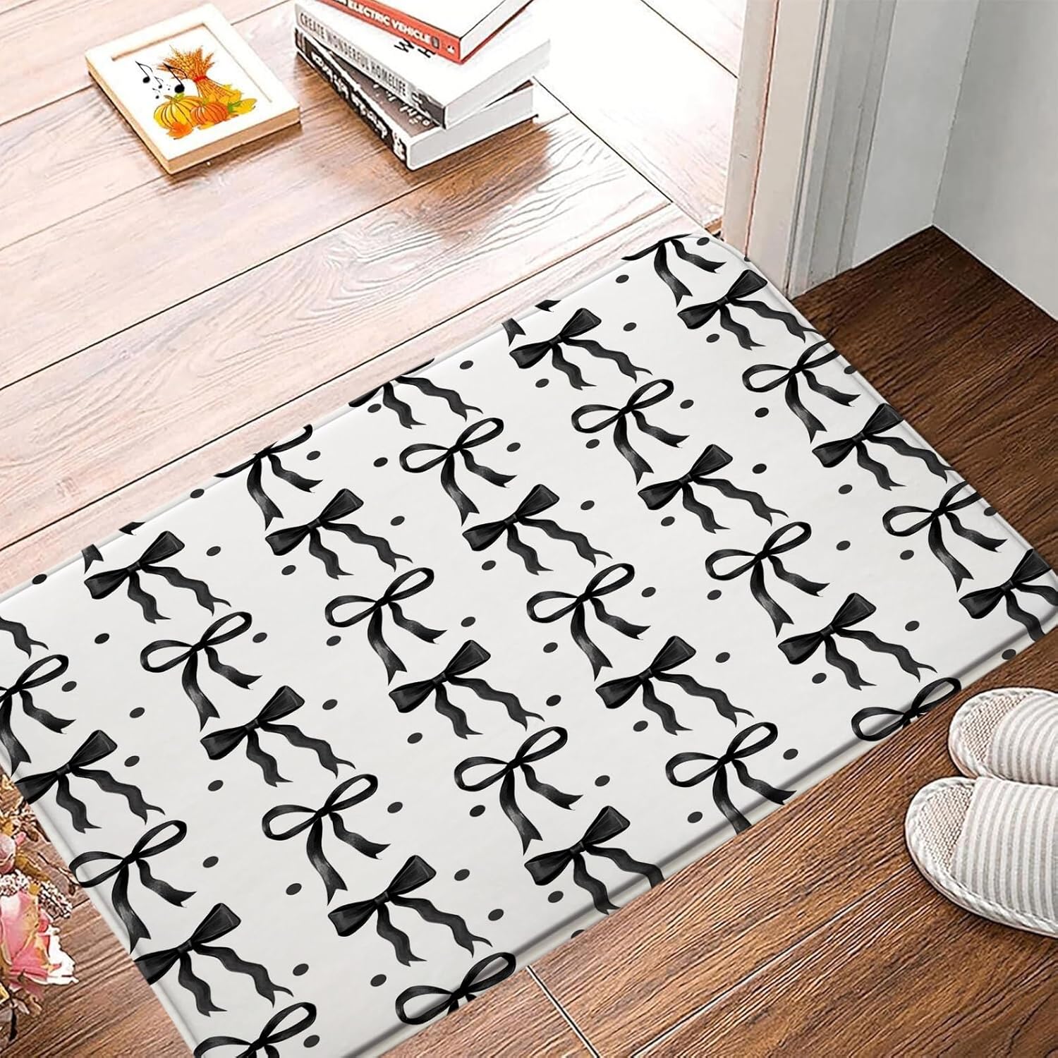 Cute Bow Bath Mat 18x30 Inch Modern Design