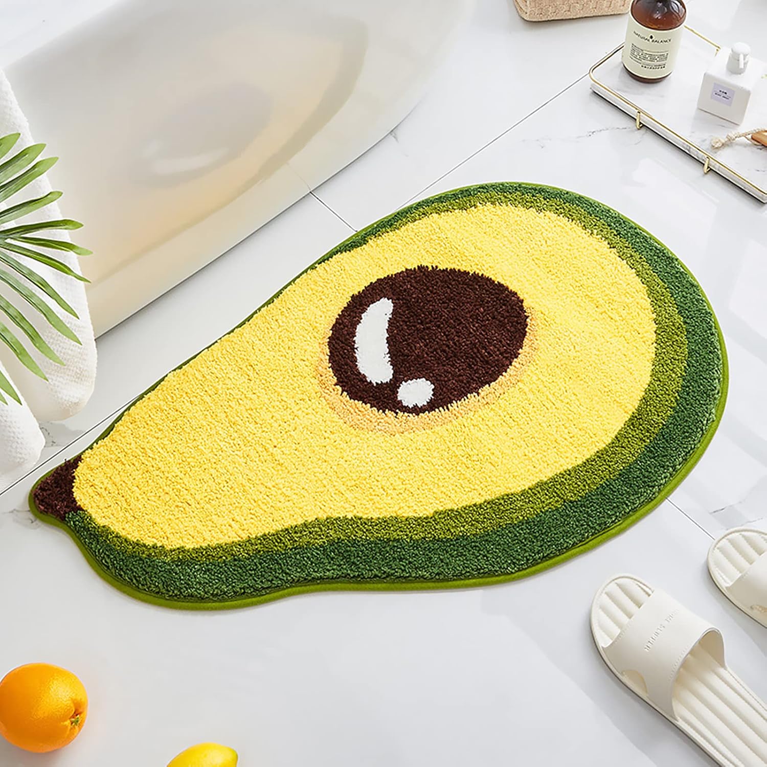 LEVINIS Avocado Bath Rug Non-Slip Absorbent Kids Bathroom Mat
