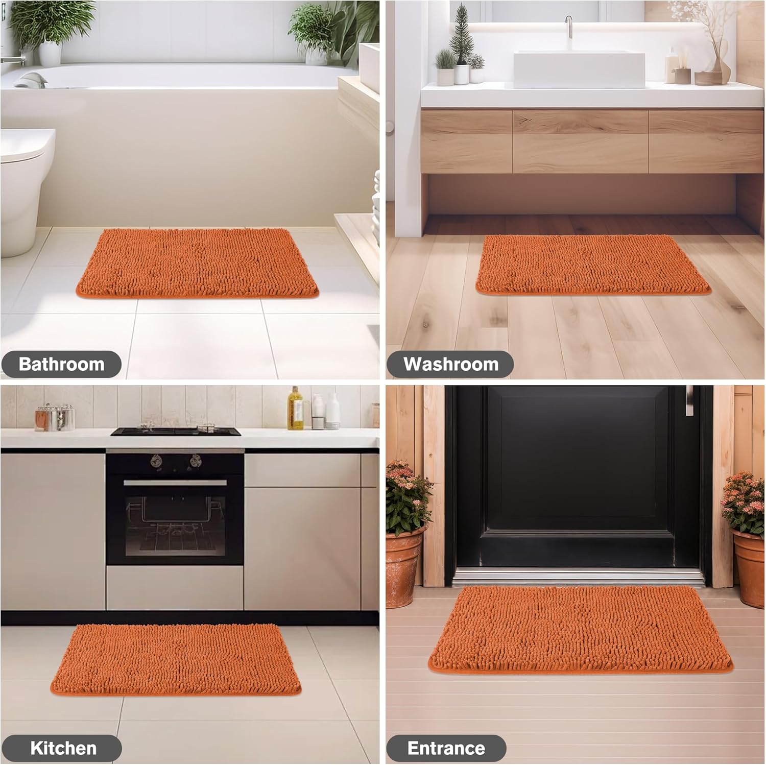 PureSwan Burnt Orange Bath Mat - 17 x 24