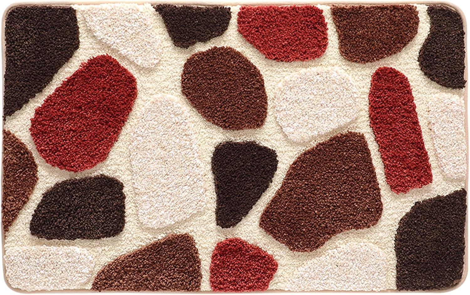 Befocus Red Pebble Stone Bath Rug 2031