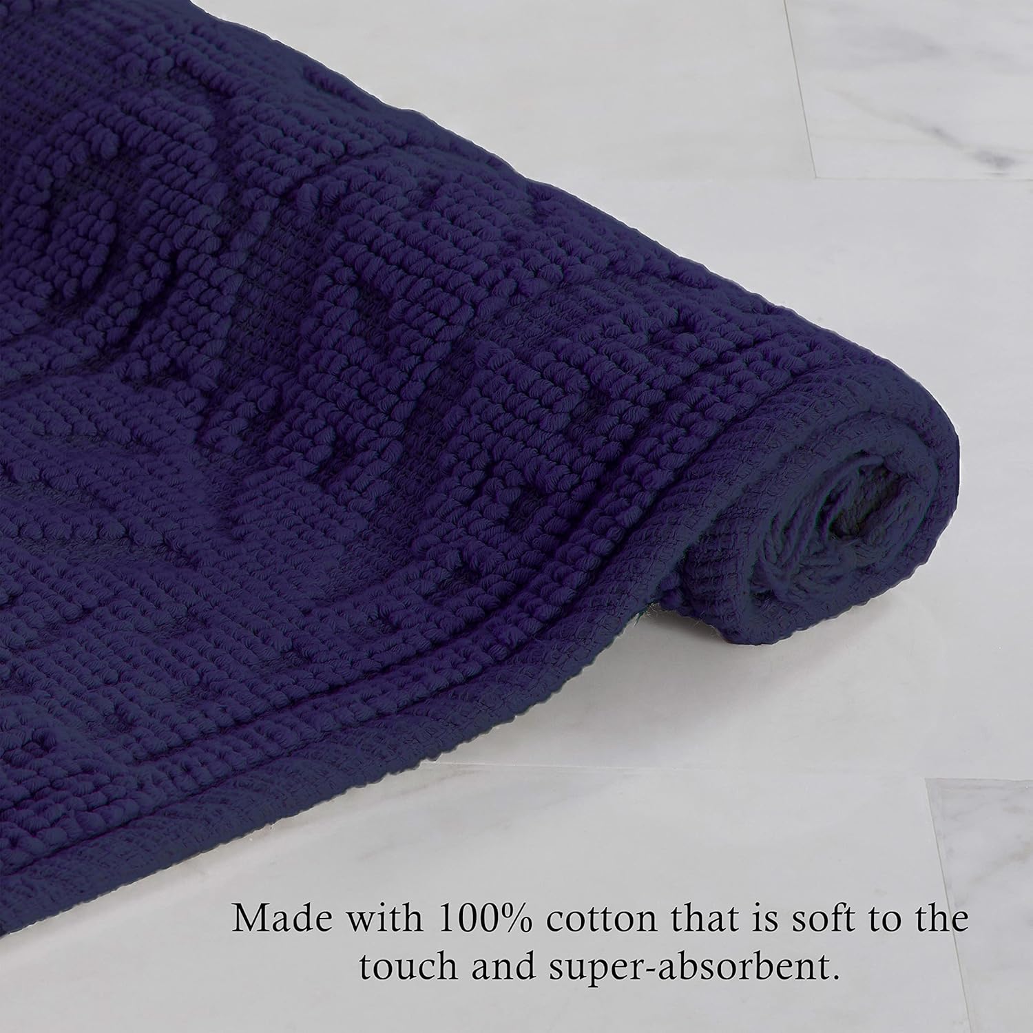 Jean Pierre Ricardo Bath Mats Set of 2 Indigo 17x31 21x41