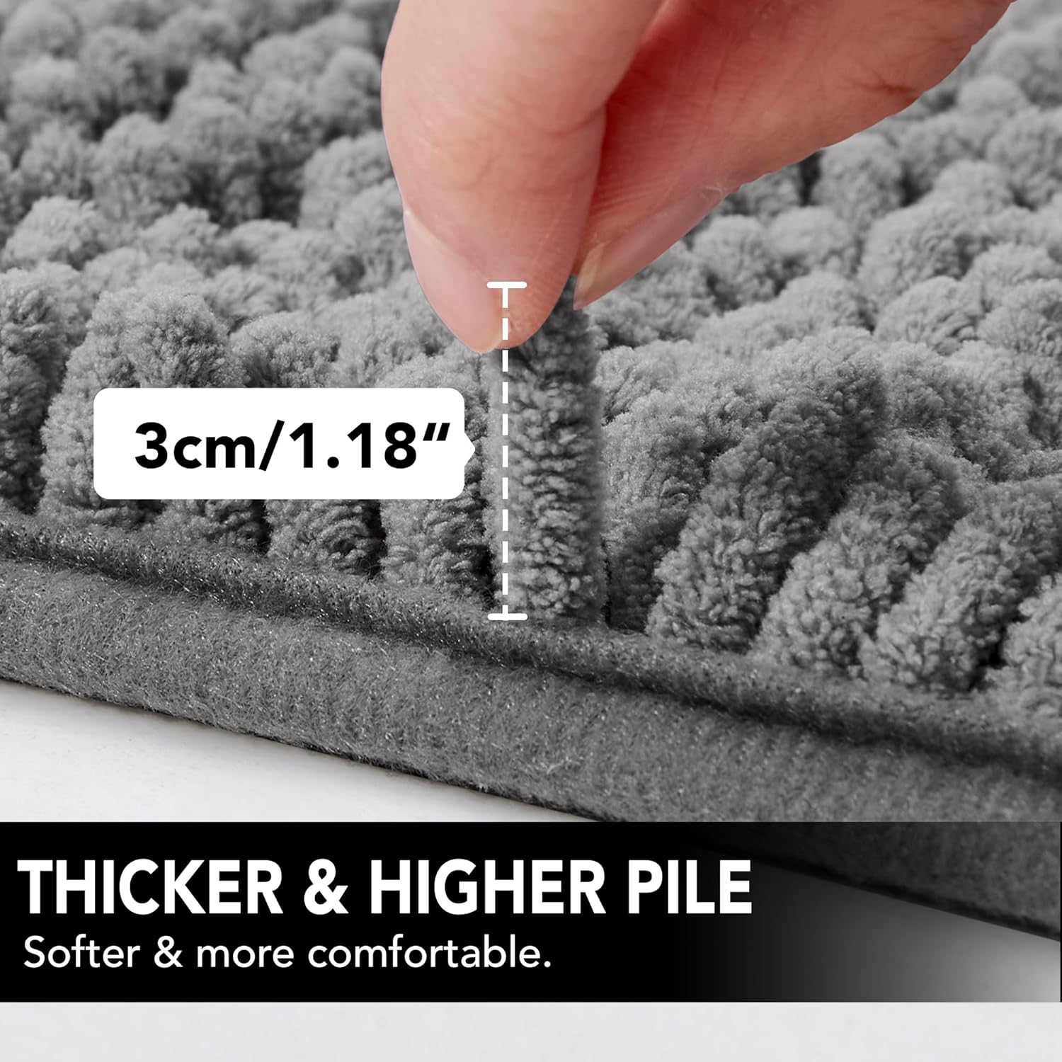 Deconovo Bath Mat 24x17 Inch Non-Slip Microfiber Rug