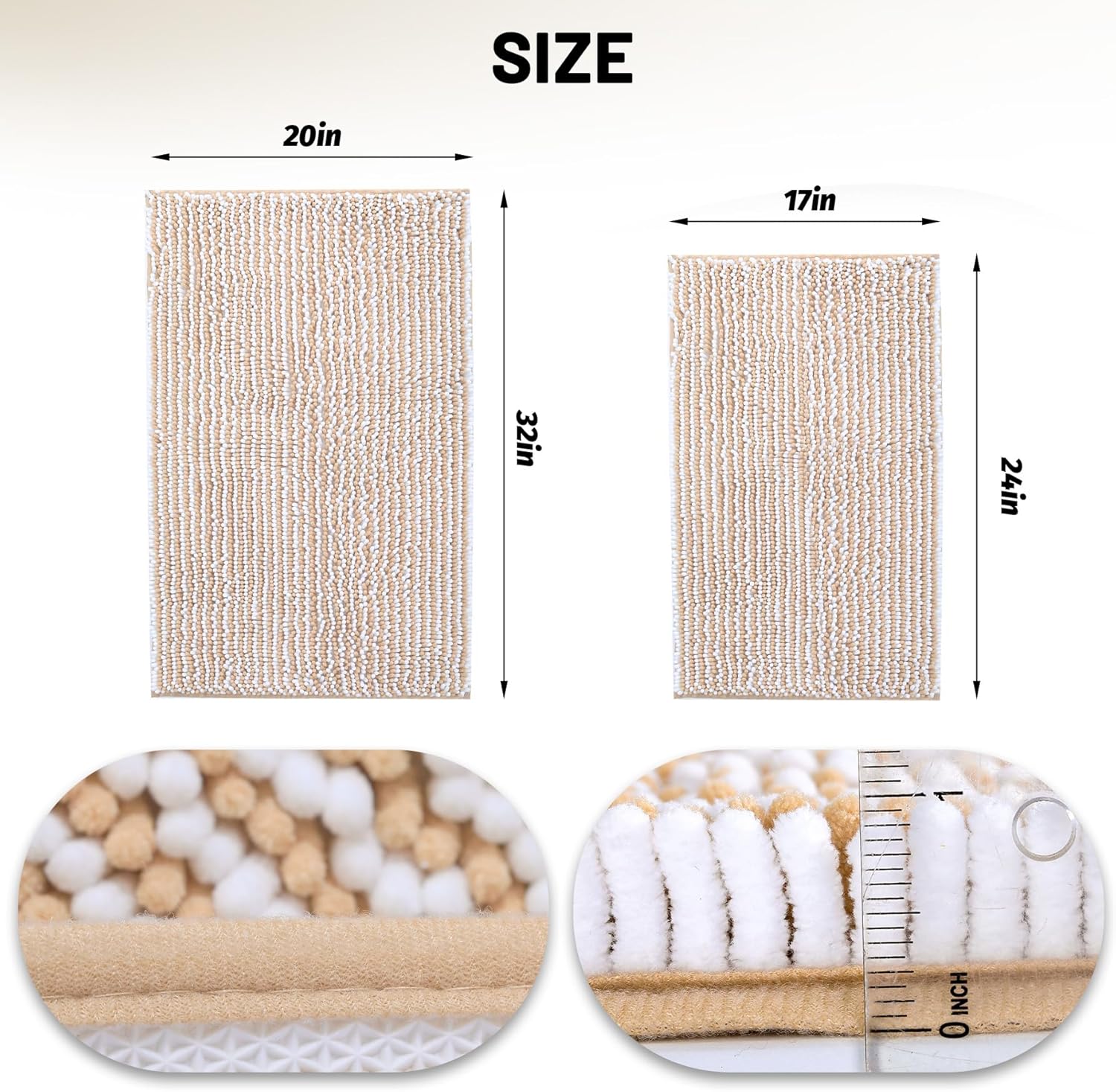 NUOVARUGS Ultra-Soft 2-Piece Bath Rug Set