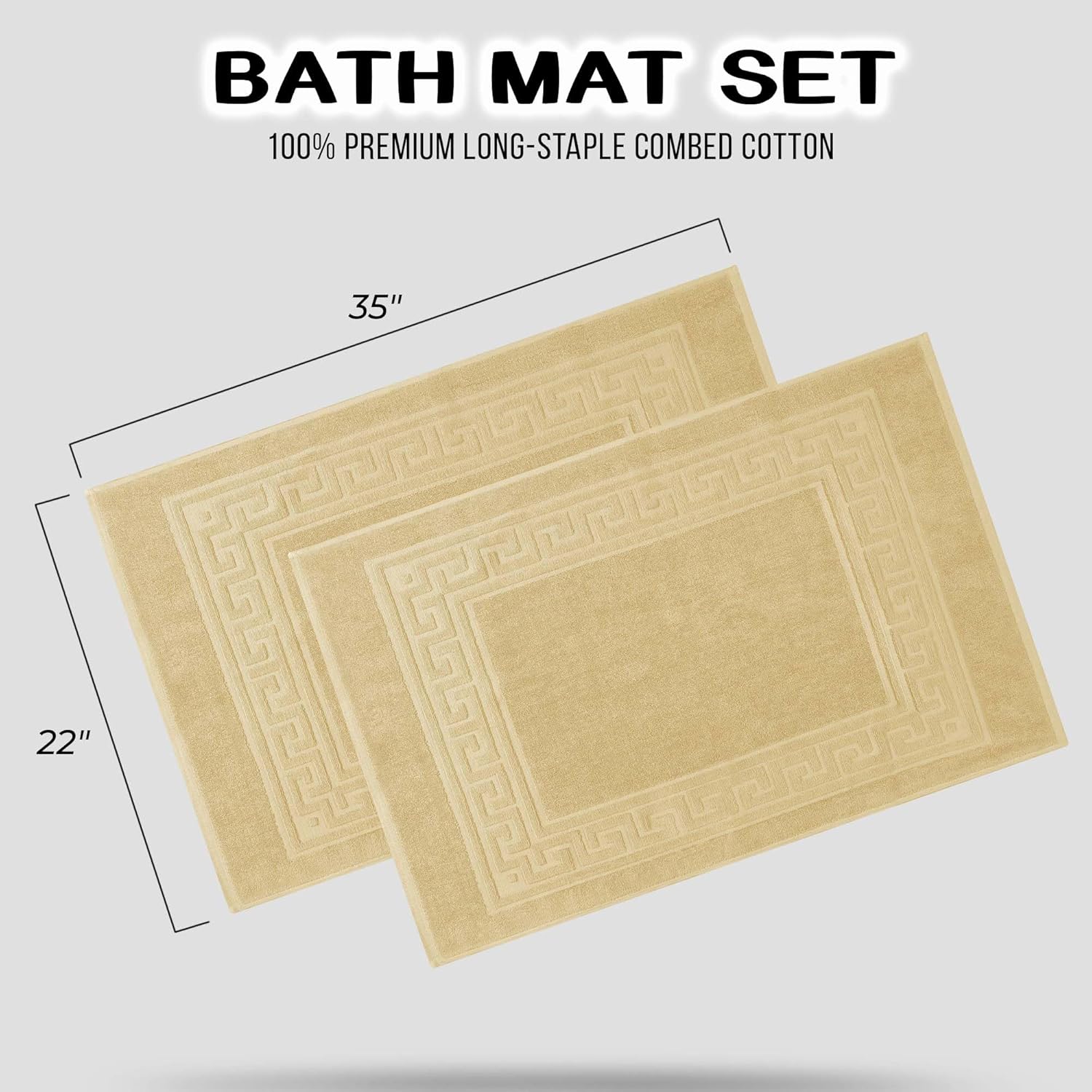 Superior Bath Mat Set of 2 22x35 Cotton