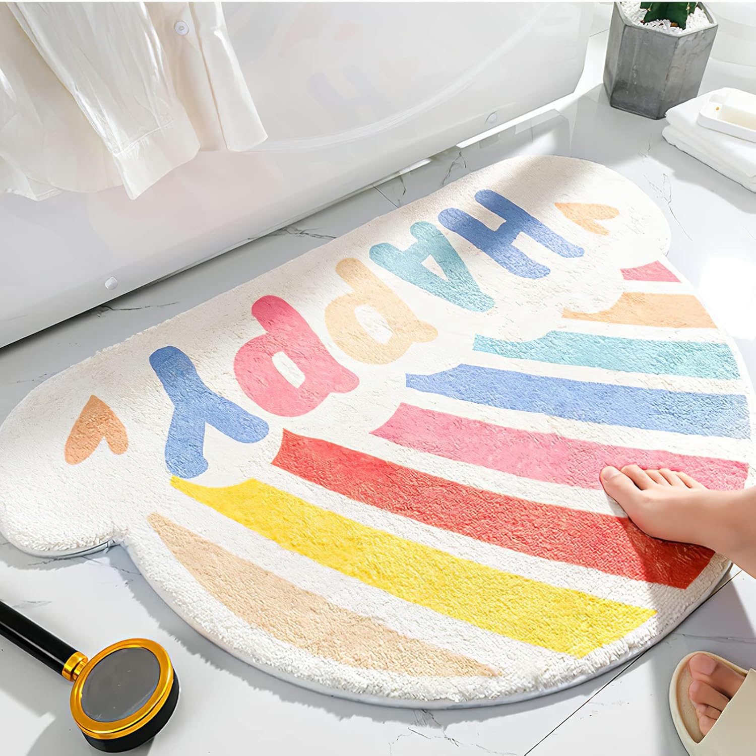 Carpet Semi-Circular Area Rug Grey Bath Mat Entry Door Rugs