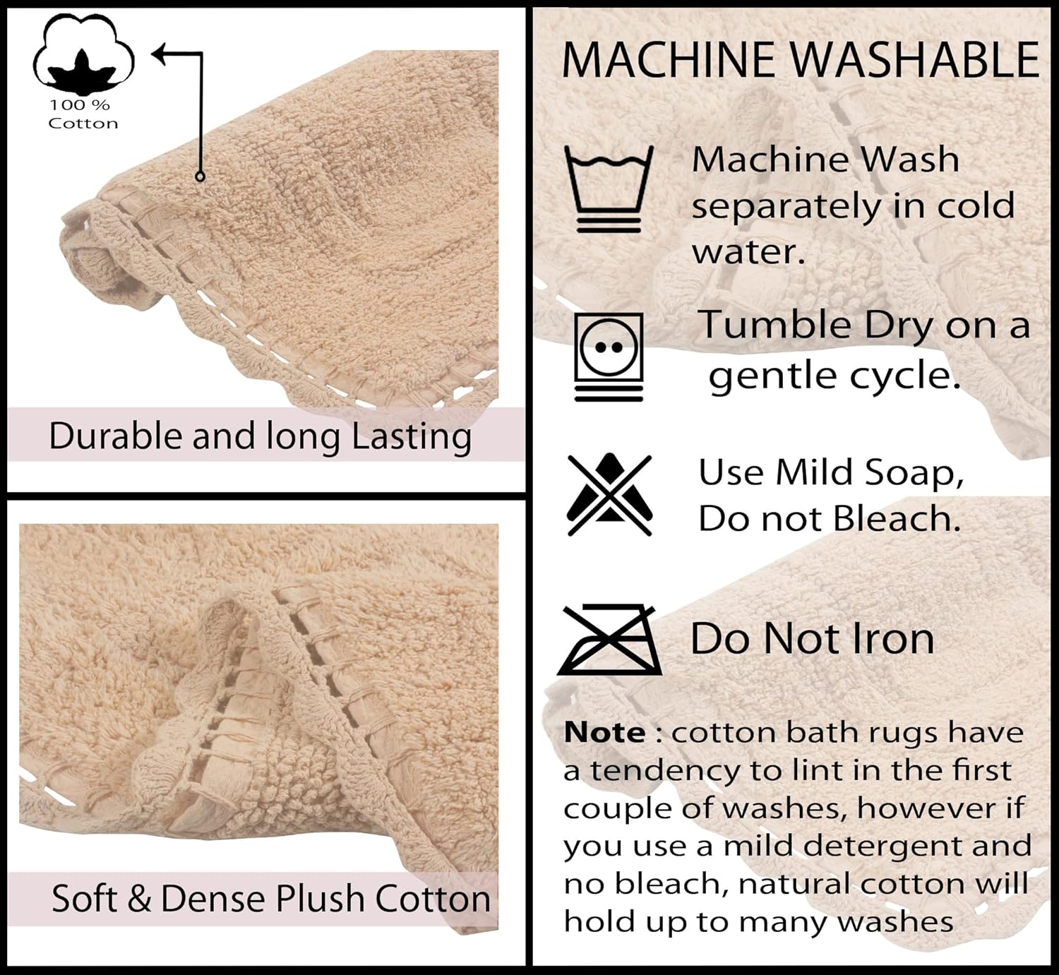 Home Weavers 100 Cotton Reversible Bath Mat